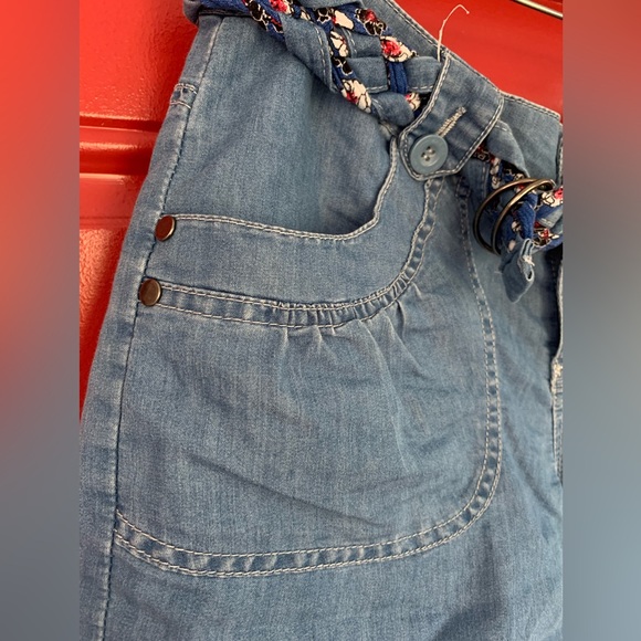One 5 One Jean shorts with woven belt - Picture 4 of 6
